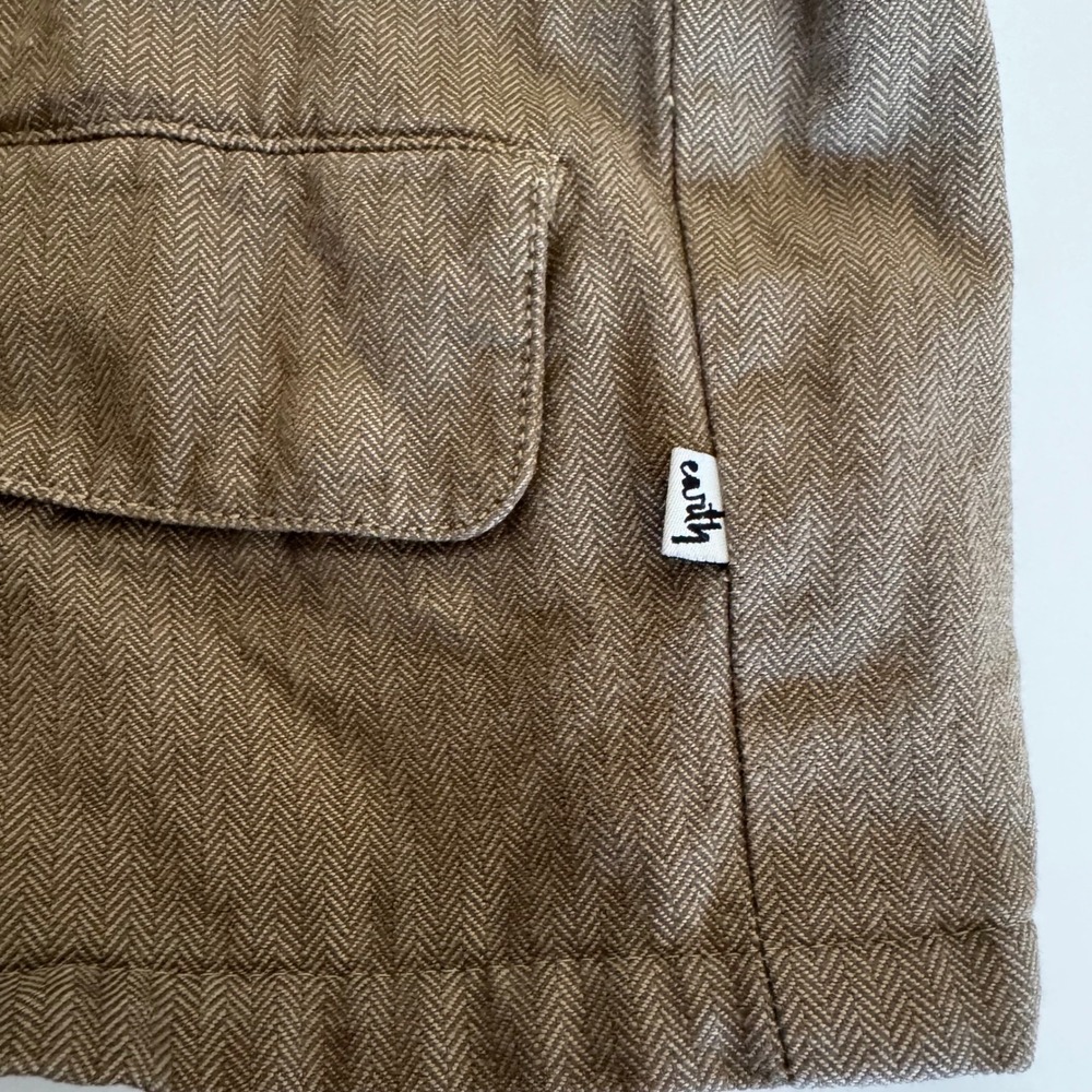 Planet Earth Women's Olive Green Herringbone Faux Fur Lined Hooded Jacket Small - Picture 9 of 14